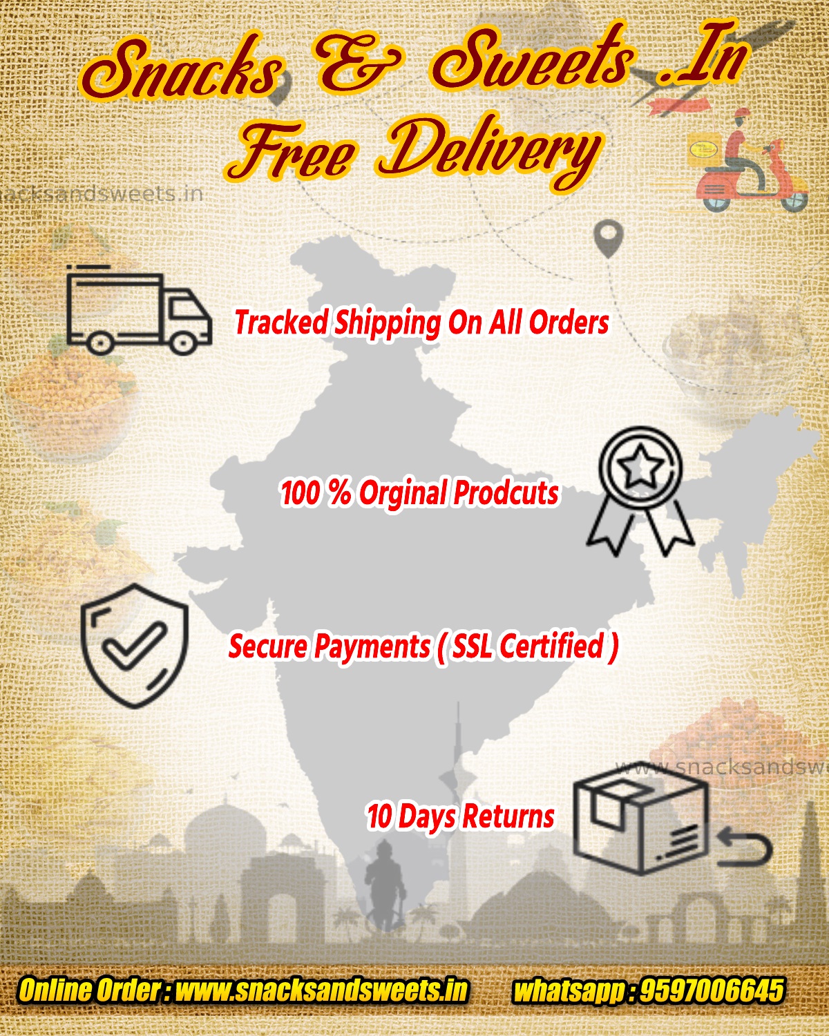 Free Delivery Anywhere In India