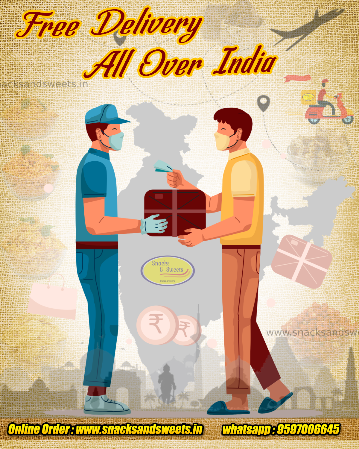 Free delivery anywhere in India 